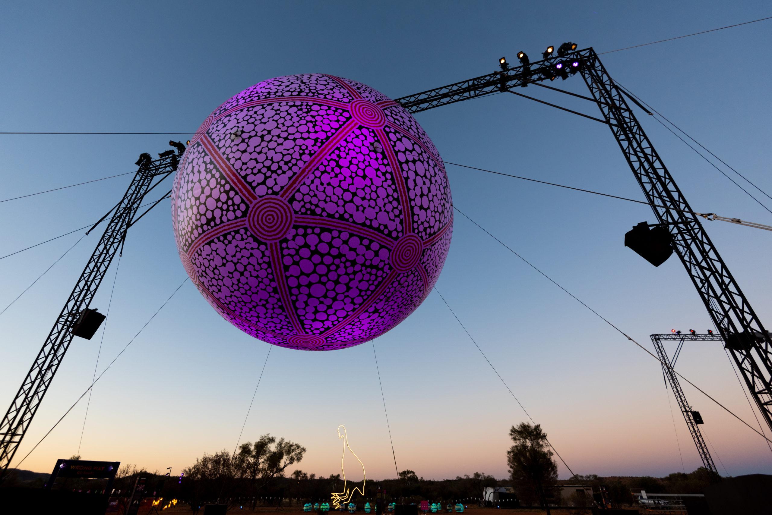 Desert Park Day - Pink ball sculpture