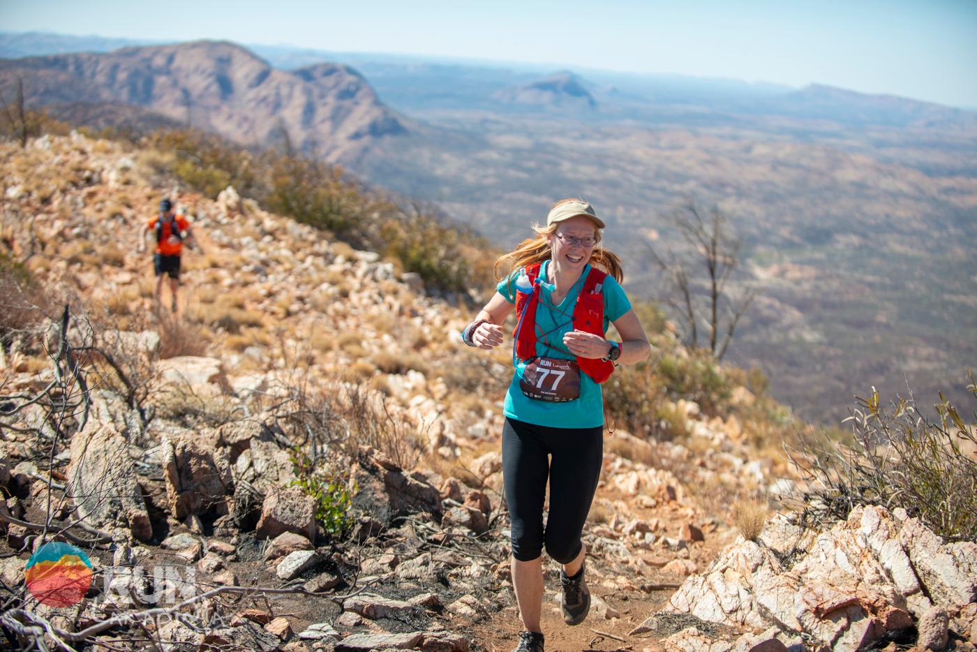 A runner enjoying Stage 2 of Run Larapinta