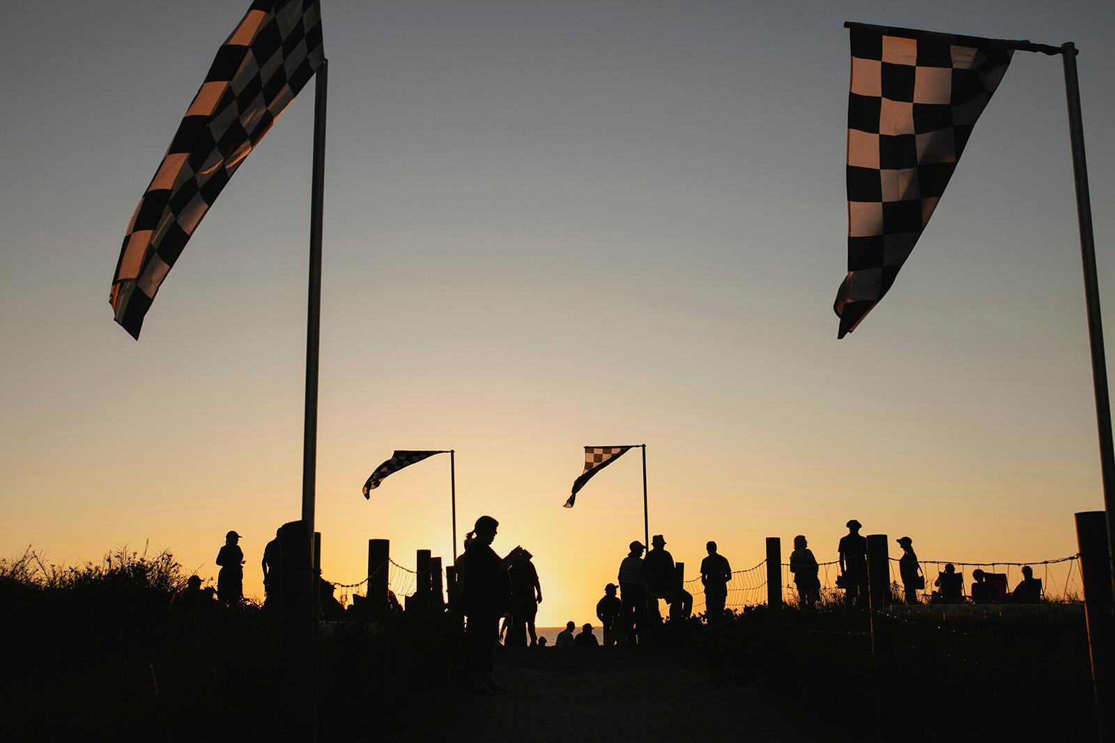 Supercars at sunset